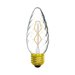 Rustica Candle 45mm/S Twisted E27 Clear 60W