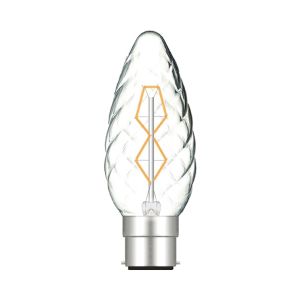Rustica Candle Twisted/S B22 Clear 40W