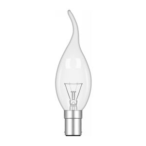 Candle Tip B15D Clear 60W Incandescent/T