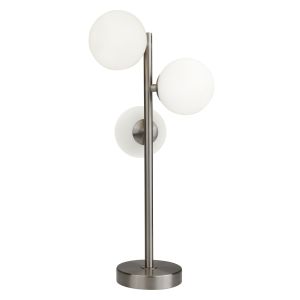 0813-3SS Trio 3 Light Table Lamp With Opal Ball, Ss