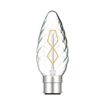 Rustica Candle 45mm/S Twisted B22 Clear 40W