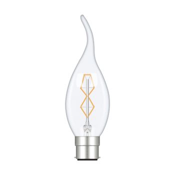 Rustica Candle Tips/S B22 Clear 25W