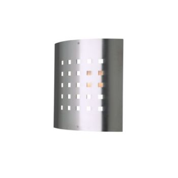 Stockholm 1 Light E27 Stainless Steel Flush IP44 Wall Light
