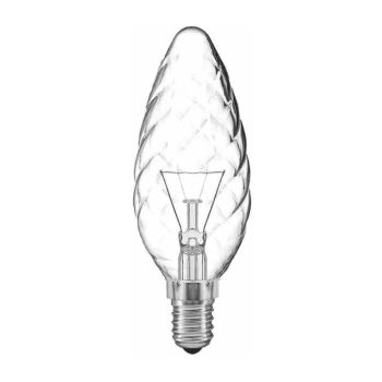 Candle 45mm Twisted Clear E14 60W
