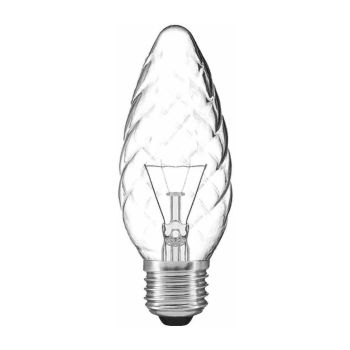 Candle 45mm Twisted Clear E27 60W