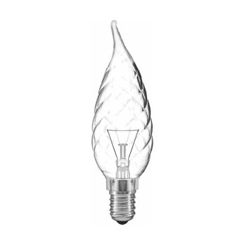 Candle Tip Twisted Clear E14 40W