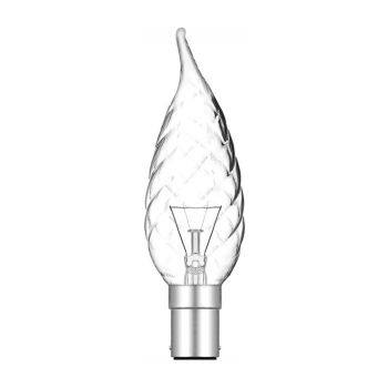 Candle Tip Twisted Clear B15 25W