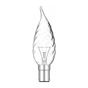 Candle Tip Twisted Clear B15 60W