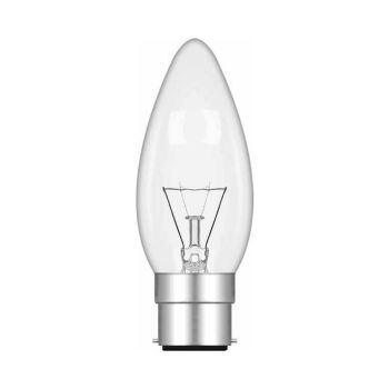 Candle 35mm B22 Clear 25W Incandescent/T