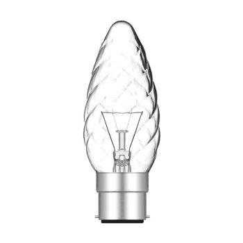 * Candle C35 Twisted B22 Clear 25W Incandescent/T (100/10)