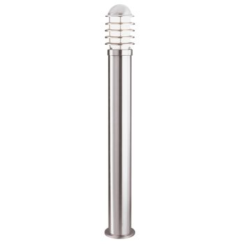 Louvre Outdoor - 1 Light Post (Height 90cm), Stainless Steel, White Shade