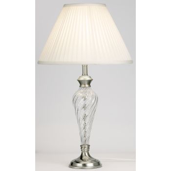 Endon 079-SC Satin Chrome + Twisted Gls Table Lamp 1 Light