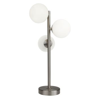 0813-3SS Trio 3 Light Table Lamp With Opal Ball, Ss