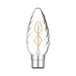Rustica Candle Twisted/S B22 Clear 25W